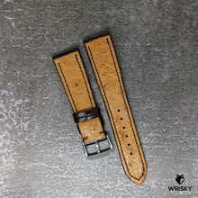 Load image into Gallery viewer, #453 *Custom Made* 22/18mm Dark Brown Crocodile Belly Leather Watch Strap with Dark Brown Stitches