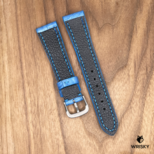 Load image into Gallery viewer, #972 20/16mm Sky Blue Crocodile Belly Leather Watch Strap with Sky Blue Stitches