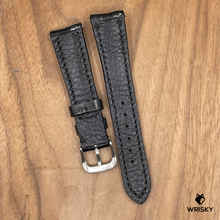 Load image into Gallery viewer, #997 (Quick Release Spring Bar) 20/16mm Black Crocodile Belly Leather Watch Strap with Black Stitches