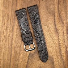 Load image into Gallery viewer, #853 21/18mm Dark Brown Ostrich Leg Leather Watch Strap with Brown Stitches